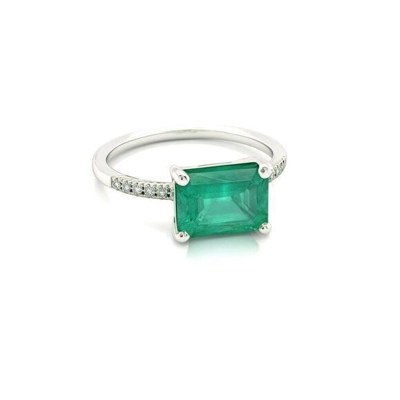 Natural Emerald Diamond Ring Size 6.5 14k Gold 1.95 TCW Certified $3,950 310582 - Picture 7 of 12